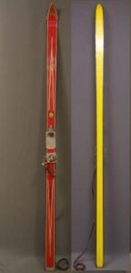 One pair of 'Kastle' skis used by Anne Heggtveit at 1960 Winter Olympic Games at Squaw Valley, USA where she won the Gold medal in the Slalom event. She also won the FIS gold medal for slalom as well as the FIS gold medal Alpine Combined events.