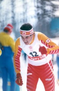 Participating in 30 km classic cross country event at 1988 Olympic Winter Games in Calgary, AB