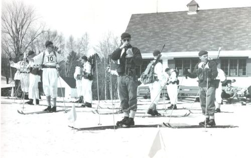 Photograph of skiers in Military Patrol Ski Race/Biathlon