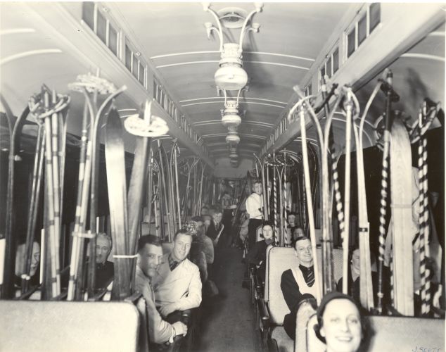 Inside ski train, 1926
