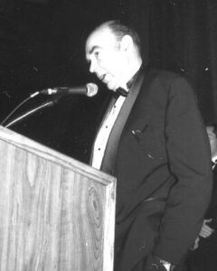 Inductee Jerry Johnston at 1991 Canadian Ski Hall of Fame Induction Ceremony