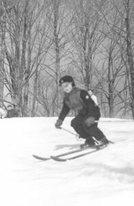 c. 1947. Photo of Anne Heggtveit possibly at the Kate Smith Trophy Race.