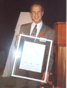 Inductee Lorne O'Connor at 1992 Canadian Ski Hall of Fame Induction Ceremony