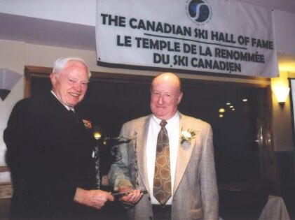 Keith Nesbitt and Inductee Fraser Pullen (right) at 2004 Canadian Ski Hall of Fame Induction Ceremony.