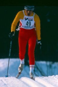 Shirley Firth at 1983 Holmenkollen World Cup event in Oslo, Norway.