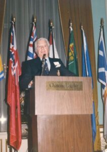 Louis Cochand at 1986 Canadian Ski Hall of Fame Induction Ceremony