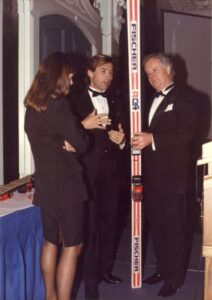 Inductee Steve Podborski (center) at 1988 Canadian Ski Hall of Fame Induction Ceremony