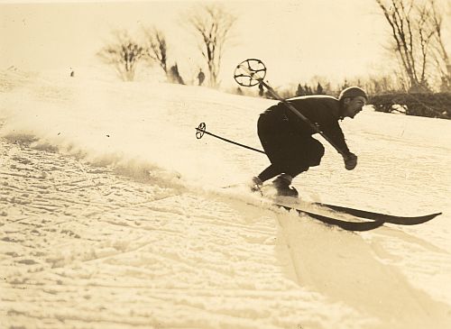 Bill Ball alpine skiing c. 1936.