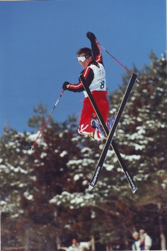 Stéphane Rochon executing a freestyle jump