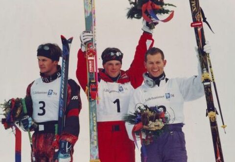 1994 Lillehammer Olympic Winter Games, Jean-Luc Brassard on podium