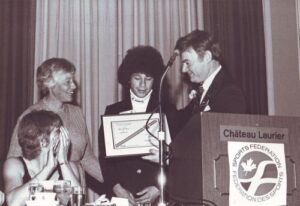 Steve Collins named Athlete of the Month in March 1980 by the Sports Federation at a reception held at the Ch&acirc;teau Laurier, Ottawa