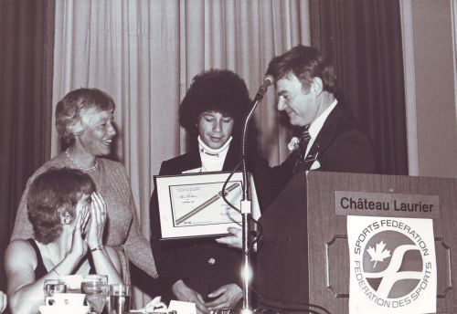 Steve Collins named Athlete of the Month in March 1980 by the Sports Federation at a reception held at the Château Laurier, Ottawa
