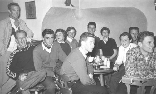 Members of Canadian Ski Team in Kitzbuhel, Austria