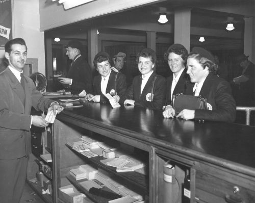 1952 Canadian Olympic Women's Alpine Ski Team [L to R]: Rosemarie Schutz, Joanne Hewson, Rhoda Wurtele, Lucile Wheeler