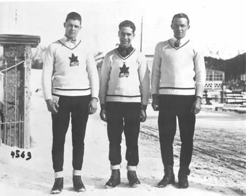 1928 Canadian Olympic Ski Team [L to R]: Leonard Lehan, Gérald Dupuis, W.B. Thompson.