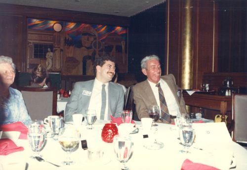 Rae Grinnell (right) at 1983 Canadian Ski Hall of Fame Induction Ceremony