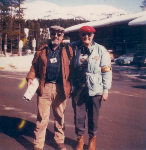 Fred Hall (right) with son at Lake Louise, AB