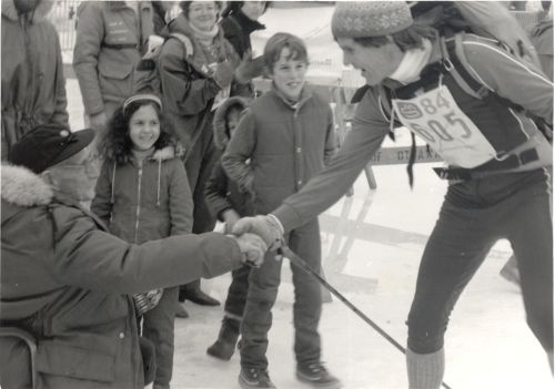 Photo of “Jackrabbit” (left) shaking hands
