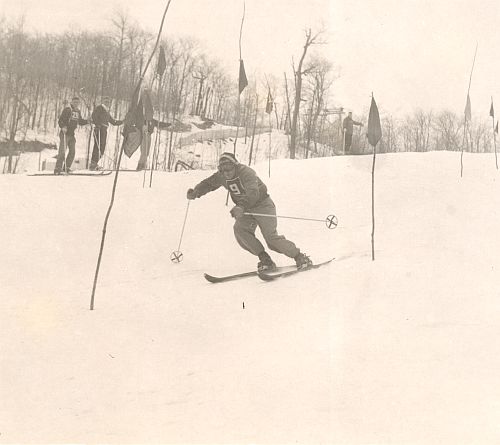 John Clifford in Cuspidor slalom race, March 28, 1954