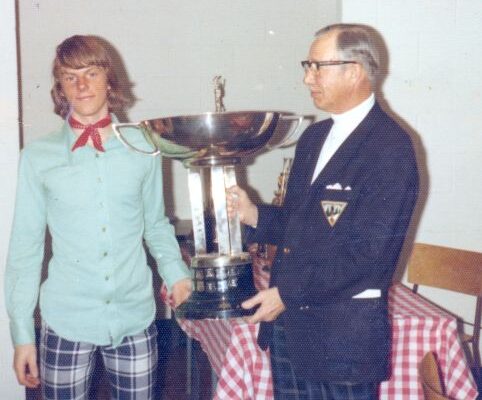Ross Larway (right) and Michael Ziebart at Club Championships in February 1974