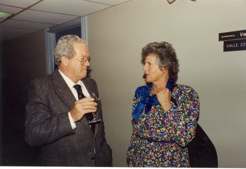 John Clifford and Rhoda Wurtele at 1989 Canadian Ski Hall of Fame Induction Ceremony