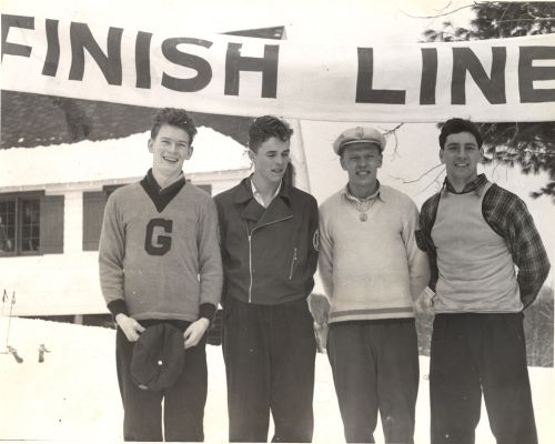 J. Kihe, Harvey Clifford, Ted Gordon, and Frank Macintyre at Camp Fortune, QC.