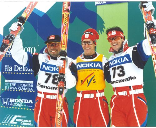 Nicolas Fontaine, Andy Capicik, David Bellehumeur - 1997 Freestyle World Cup in Piancavallo, Italy.