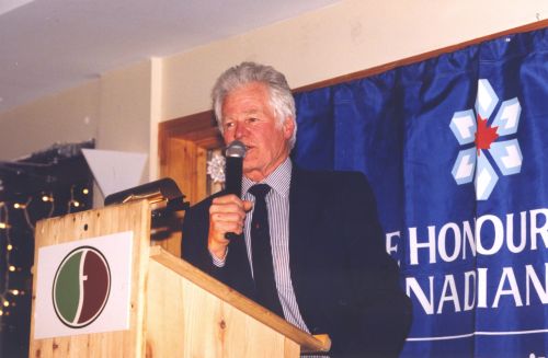 Inductee Jim McConkey at 2001 Canadian Ski Hall of Fame Induction Ceremony. 
