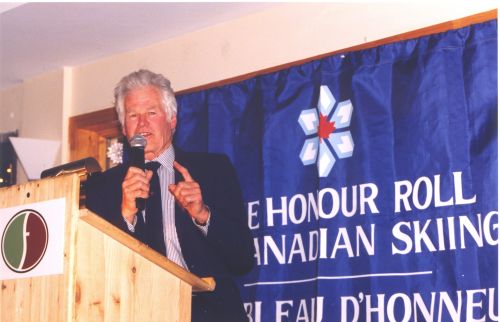Inductee Jim McConkey at 2001 Canadian Ski Hall of Fame Induction Ceremony.