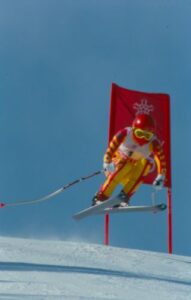 1988 Calgary Olympic Winter Games Laurie Graham on training run