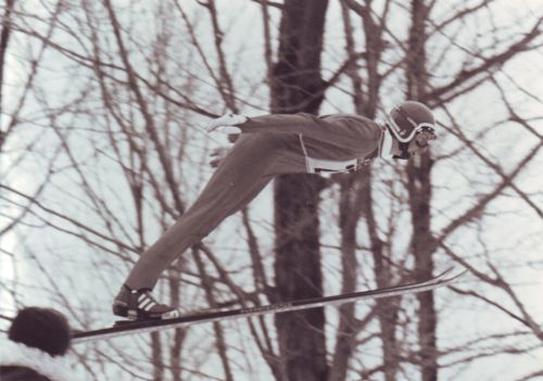 Horst Bulau ski jumping at 1979 Junior World Nordic Championship.