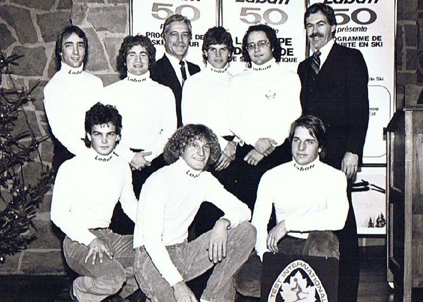 Front row from left, Louis Morin, Jean-Marc Rozon and Dominique Laroche at Labatt Montreal Brewery in 1982.