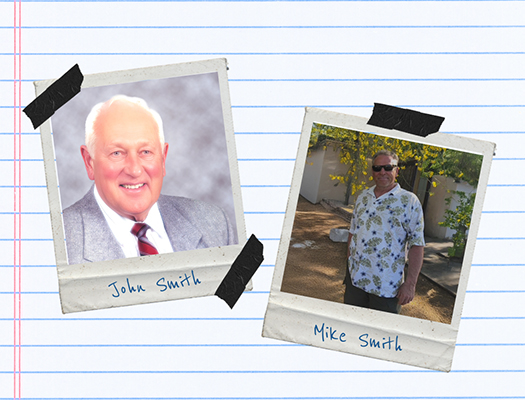 Fort Qu'Appelle hotelier turned Mission Ridge founder John Smith (left) and his successor, his ever-resourceful son, Mike.