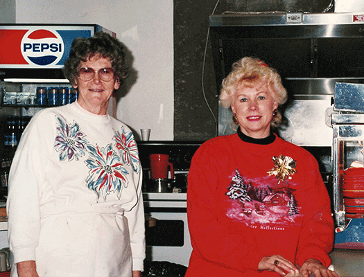Maria, aka Mia, Daburger (left) and Peter Huser's widow, Leone (right) successfully ran Harper Mountain's kitchen for over 25 years.